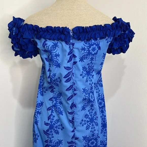 Elegant Blue Floral Maxi Dress - Picture 4 of 16